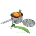 Household stainless steel single handle cooking pot